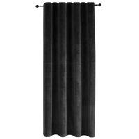 VORHANG Kräuselband Samt 140/145 cm schwarz - Schwarz, Textil (140/145cm) - TiborTex