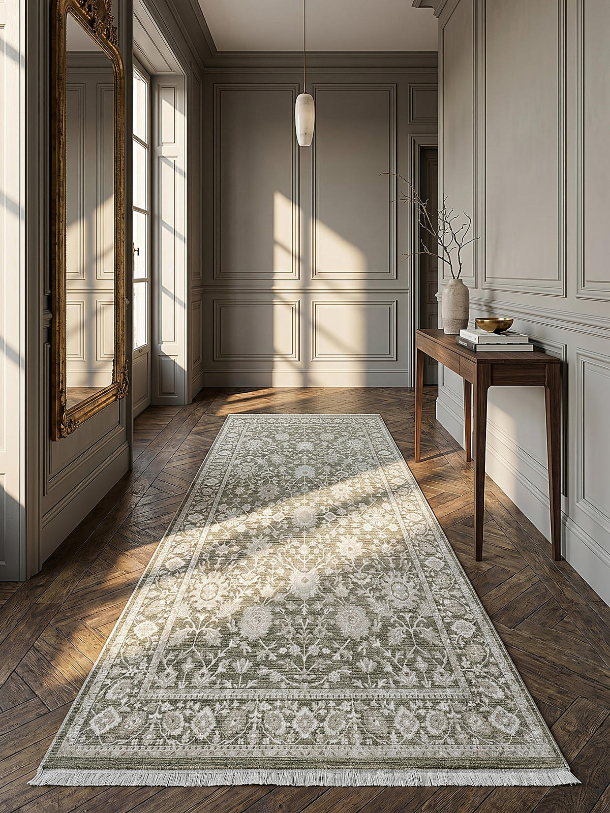 TEPPICHLÄUFER Orientalisch SCRIVIA Polypropylen Grün 80 x 150 cm - Grün, Textil (80/150cm) - KADIMA DESIGN