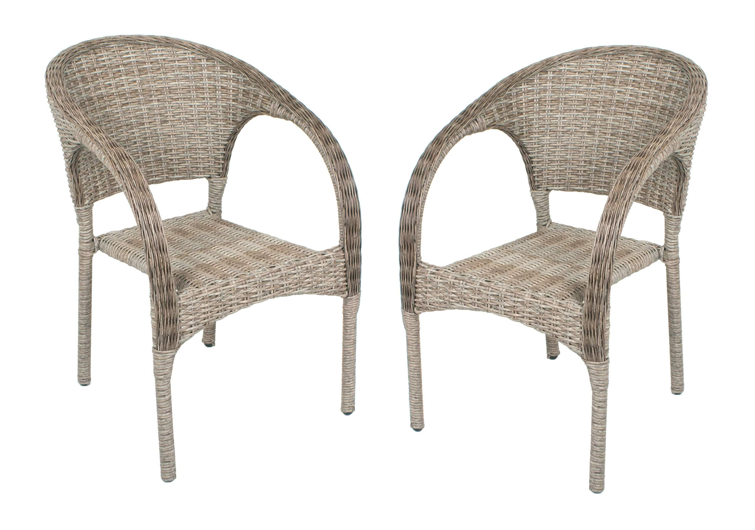 GARTENSTUHL 2er Set Paris Stapelstuhl - Braun, Kunststoff (57/80/63cm) - DELUKE