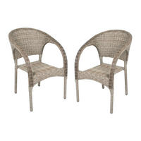 GARTENSTUHL 2er Set Paris Stapelstuhl - Braun, Kunststoff (57/80/63cm) - DELUKE