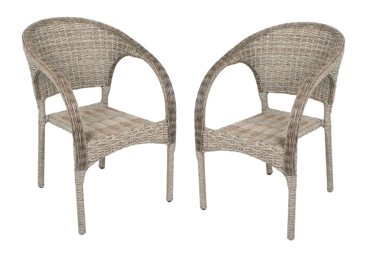 GARTENSTUHL 2er Set Paris Stapelstuhl - Braun, Kunststoff (57/80/63cm) - DELUKE