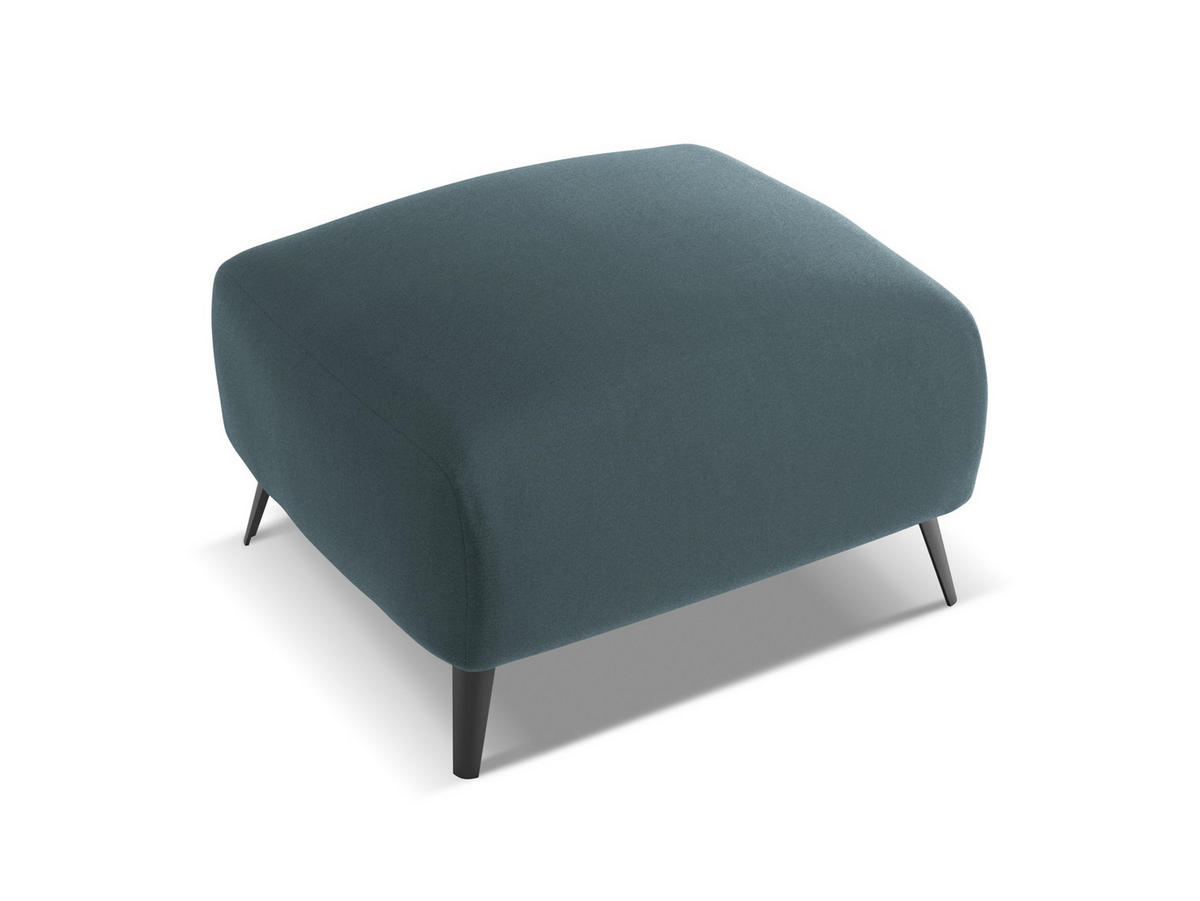 POUF Samt Stoff Blau - Blau/Petrol, Textil/Metall (65/44/65cm) - Makamii