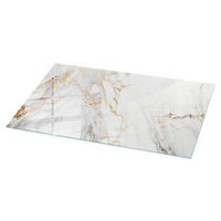 TISCHPLATTE 140x70 cm Eleganter Marmor mit Adern - Weiß, Glas (140/70/0.4cm) - TULUP