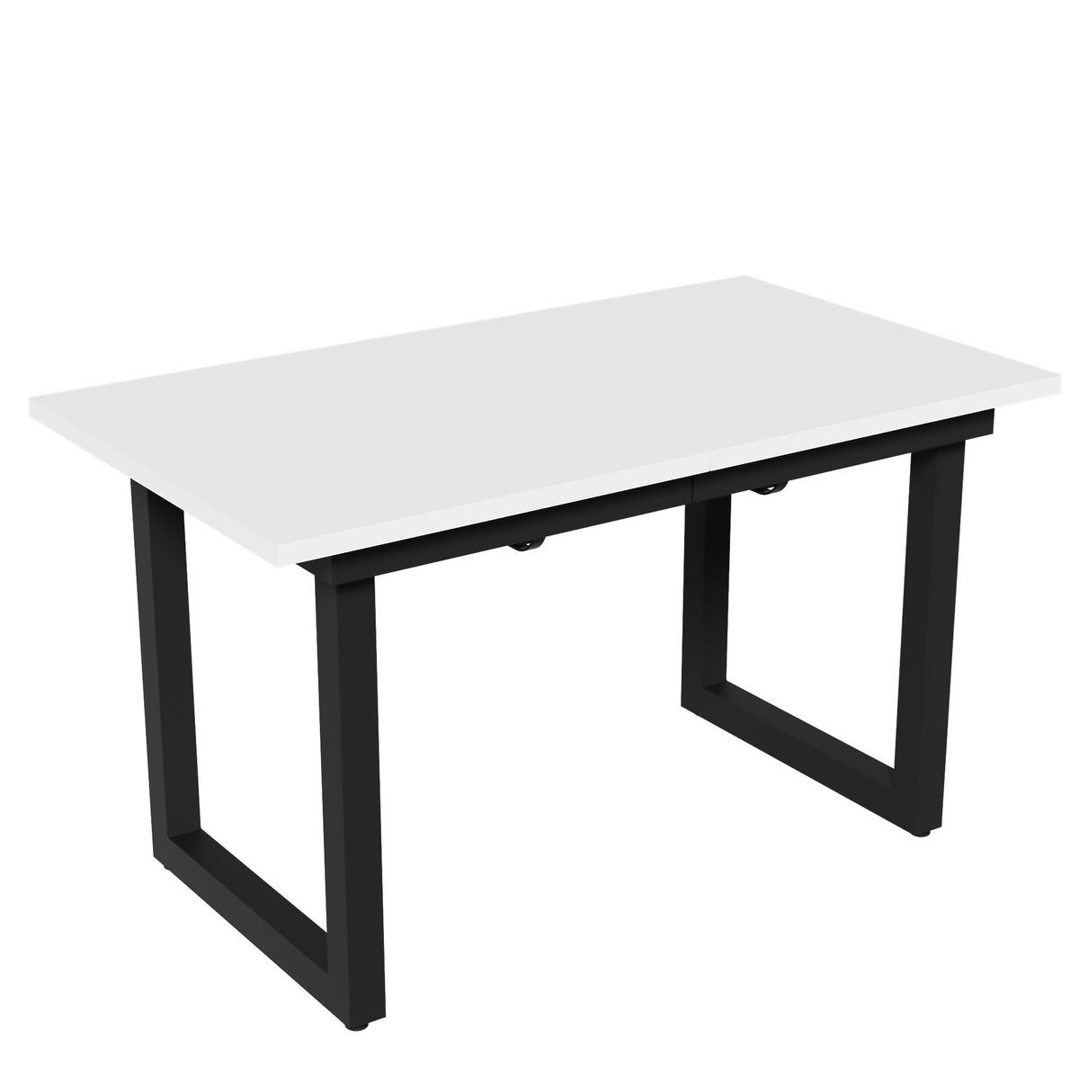 ESSTISCH ausziehbar MDF Metall White/Black 2-farbig - Weiß, Metall (180/80/75cm) - Meubliv