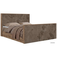 KONTINENTÁLNÍ POSTEL WOOD DUO 200/200 - Hnědá Manšestr - Topper T25 - H3 - černá/hnědá, textil/plast (200/200cm) - MKS