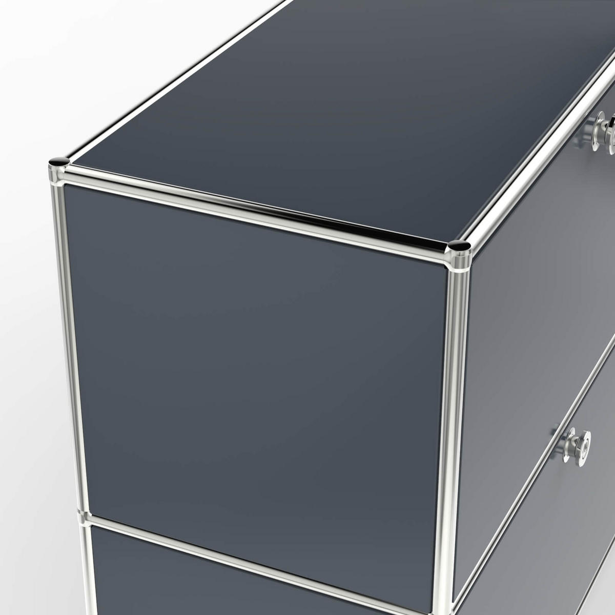 AKTENSCHRANK, 2 Schubladen & Schloss, Breite 77 cm, Anthrazitgrau - Chromfarben/Silberfarben, Metall (40/80.5/77.2cm) - Versee