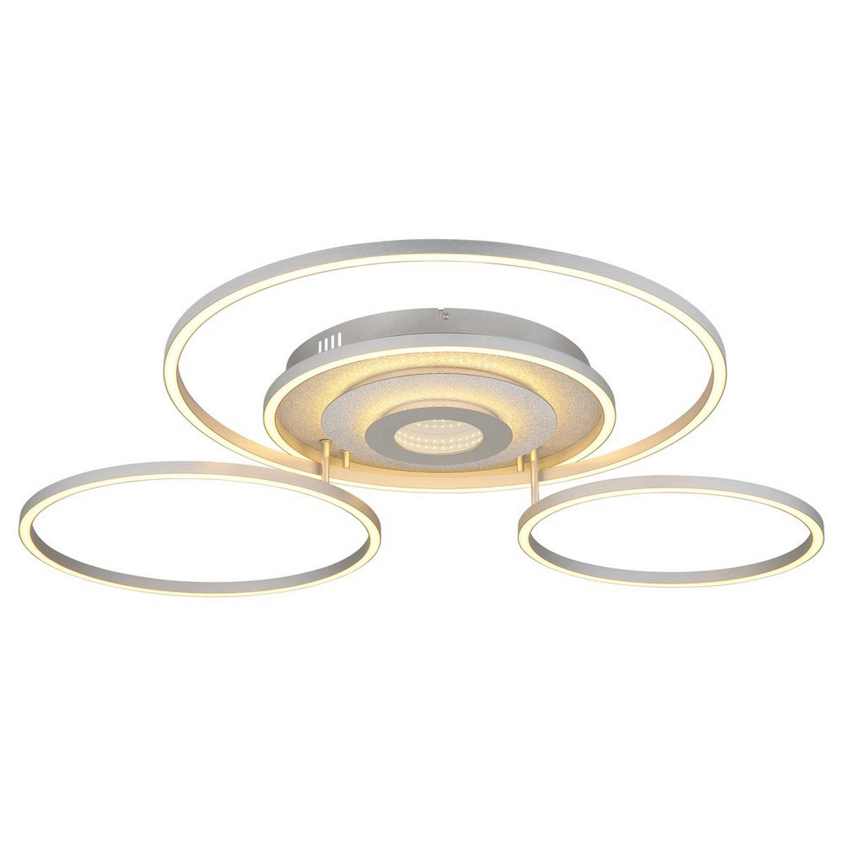 DECKENLEUCHTE MILES Metall silber, LED - Silberfarben, Metall (99.2/80.8/13.5cm) - Globo Lighting