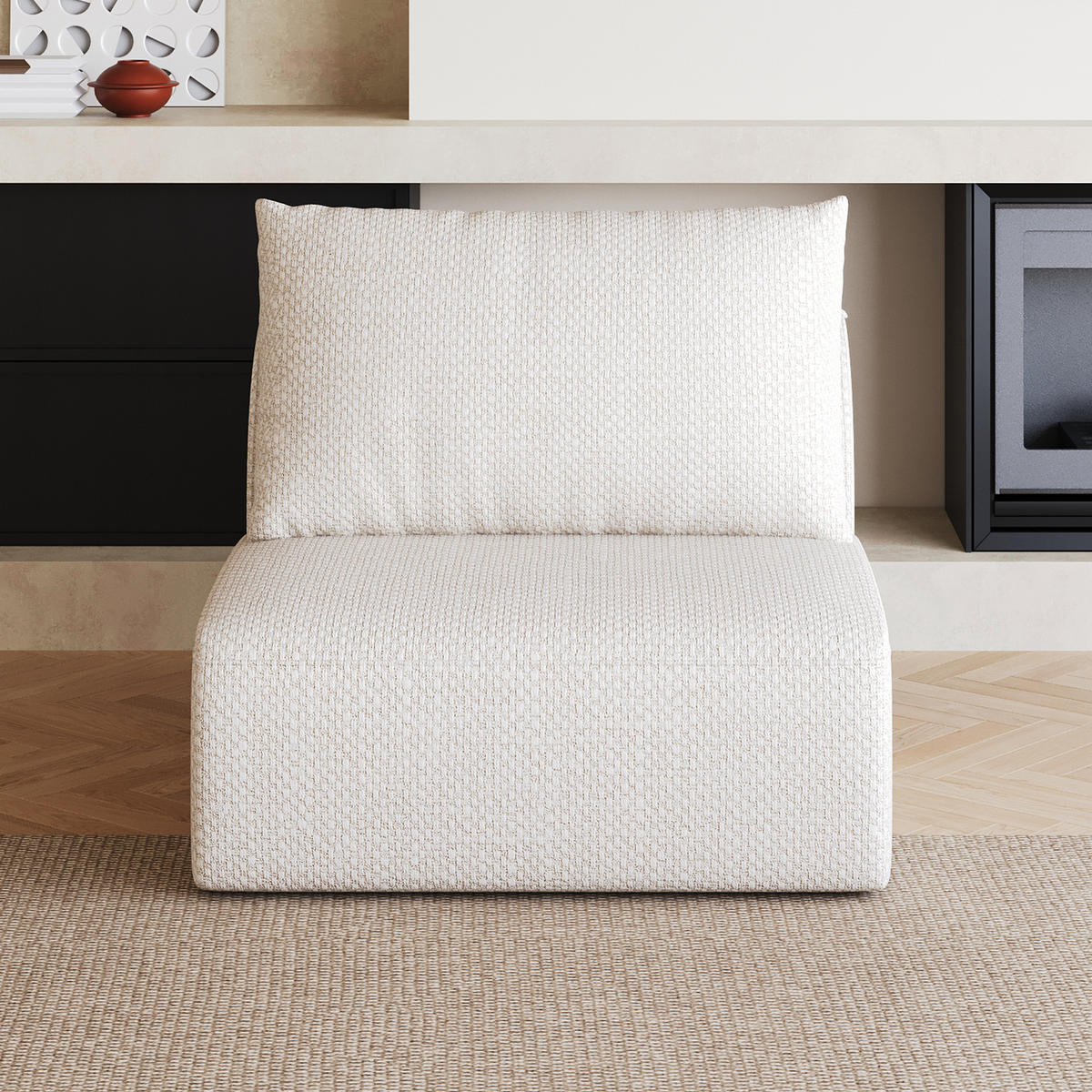 SOFAELEMENT DE-34711 1‑Sitzer‑Modul Weiß - Weiß, Textil (80/85/70cm) - ComfortXL