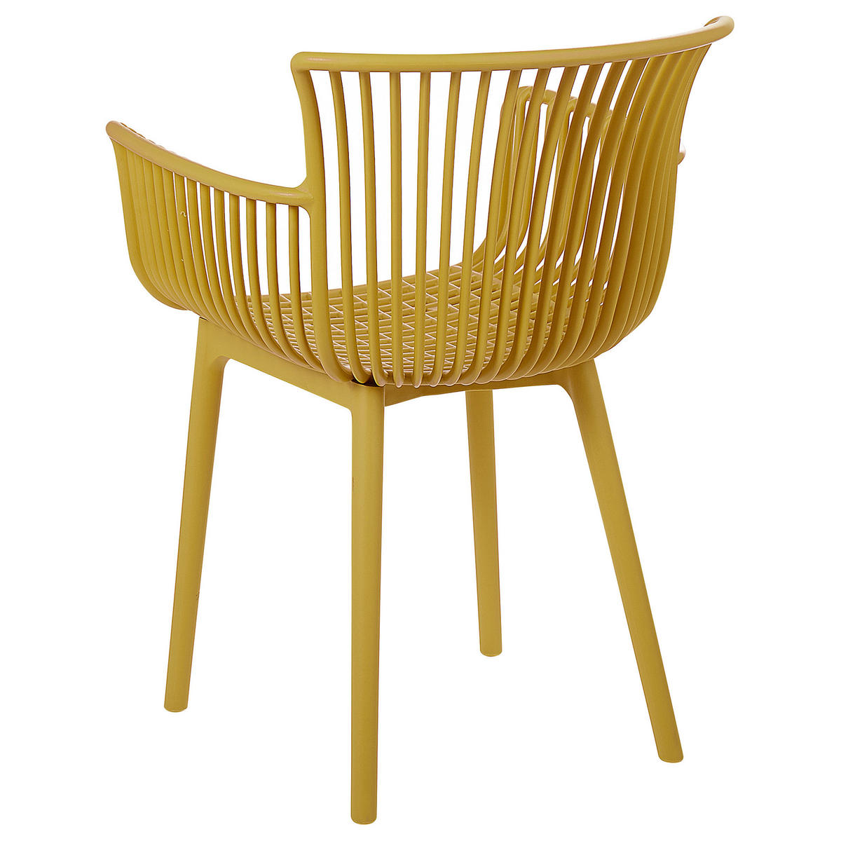 GARTENSTUHL 4er-Set Kunststoff gelb Pesaro - Gelb, Kunststoff (58/84/45cm) - Beliani