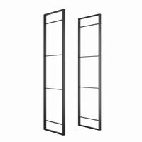 REGALRAHMEN Lader, Set, Höhe 1150mm, Stahl, Schwarz lackiert - Schwarz, Metall (36.5/7/116.5cm) - EMUCA