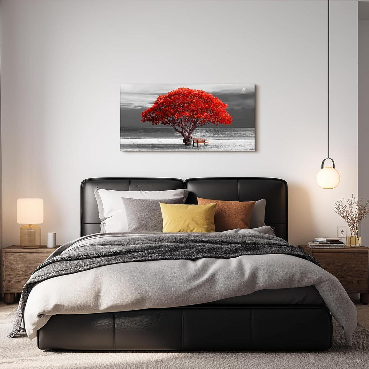 LEINWANDBILD Baum des Lebens Rot 50 x 100 cm - Rot, Textil (2/0.5cm)