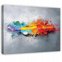 BILDER Abstrakt Grau Bunt Modern Deko Wohnzimmer 120x80 - Grau, Holzwerkstoff (120/80cm) - Wallarena