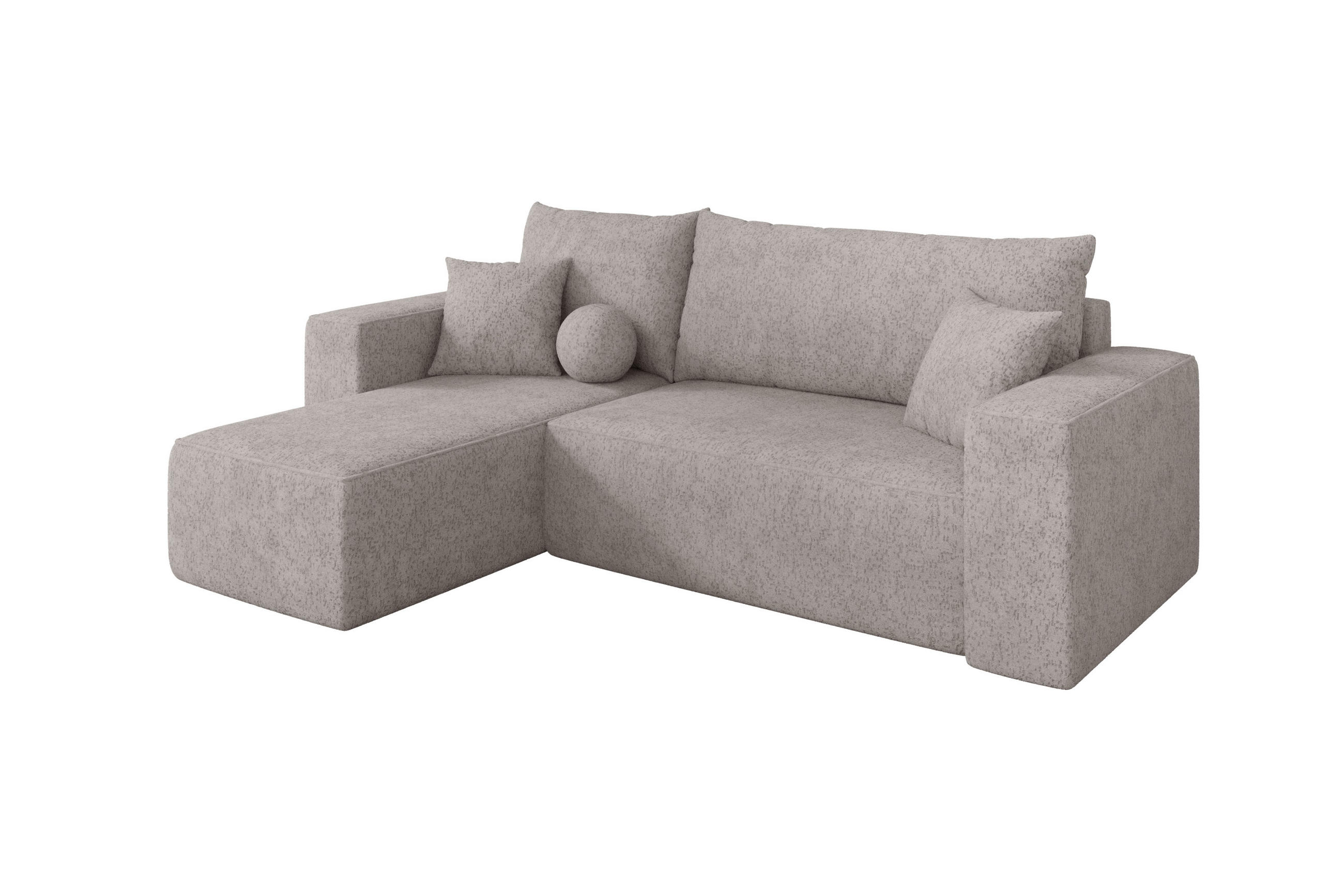 ROHOVÁ SEDAČKA s funkcí spaní, otoman vlevo SENO-L 249x139x85 světle šedá velur - černá/světle šedá, kompozitní dřevo/textil (249/139cm) - ALTDECOR