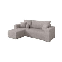 ROHOVÁ SEDAČKA s funkcí spaní, otoman vlevo SENO-L 249x139x85 světle šedá velur - černá/světle šedá, kompozitní dřevo/textil (249/139cm) - ALTDECOR