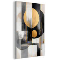 METALLBILD Abstrakt - Gold - Silber - Formen - Ästhetisch - Modern 40x60 cm - Goldfarben, Metall (40/60cm) - MuchoWow