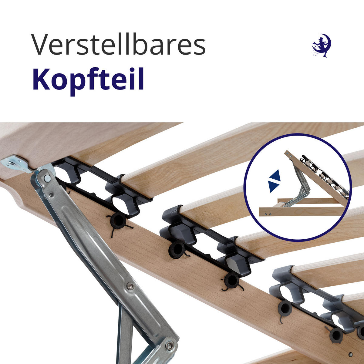 LATTENROST ErgoFlex 90x200 7-Zonen mit verstellbarem Kopfteil - Eschefarben/Buchefarben, Holz (90/200cm) - Mister Sandman