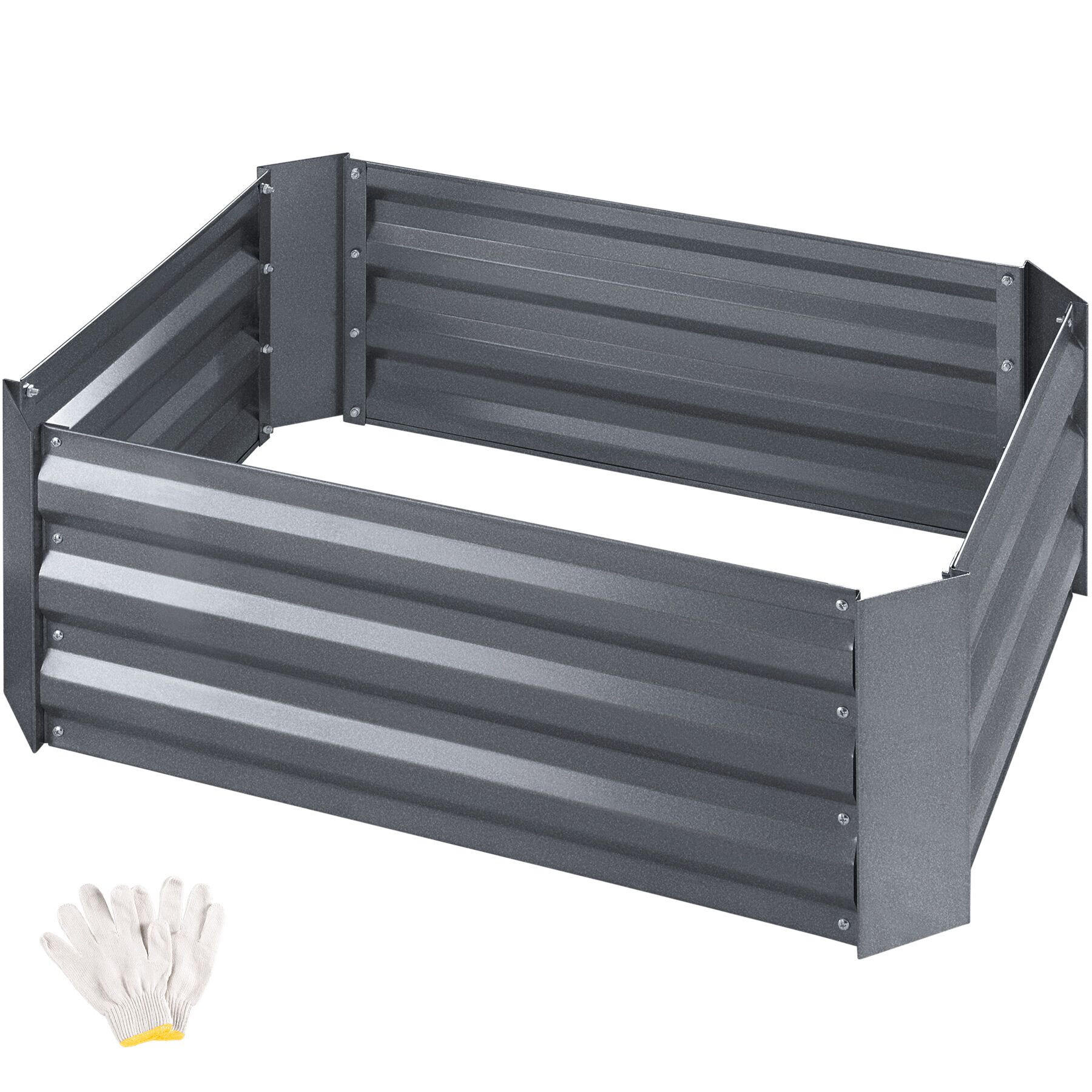 HOCHBEET Valeriana,80 x 60 x 30 cm,grau - Grau, Metall (60/30/80cm) - tectake