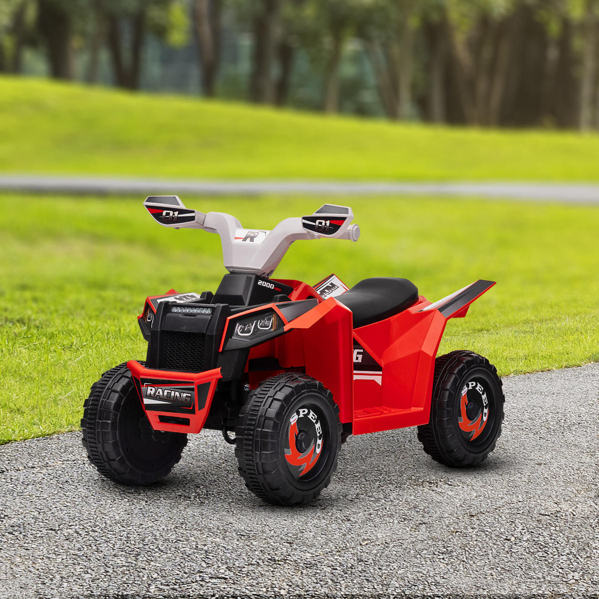 ELEKTRO-QUAD DE-13031 Vor-/Rückwärtsgang Rot - Rot, Kunststoff (70/41.5/48.5cm) - ComfortXL