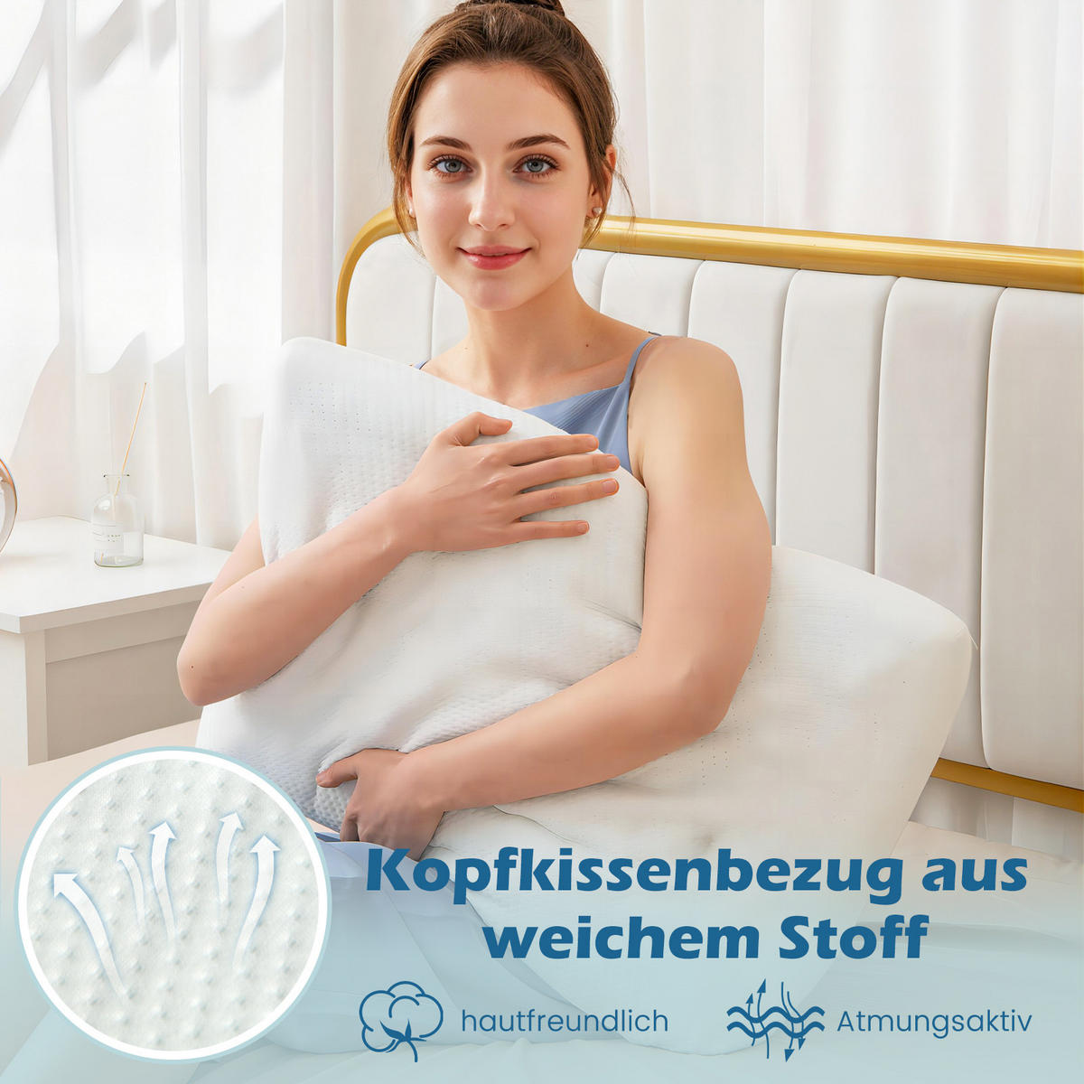 KOPFKISSEN 2er-Set Weiß - Weiß, Textil (40/60cm) - COSTWAY
