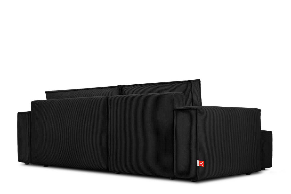ECKSOFA-LINKS/RECHTS NAPI Schlaffunktion mit Cordbezug, Schwarz - Schwarz, Textil (262/148cm) - KONSIMO®