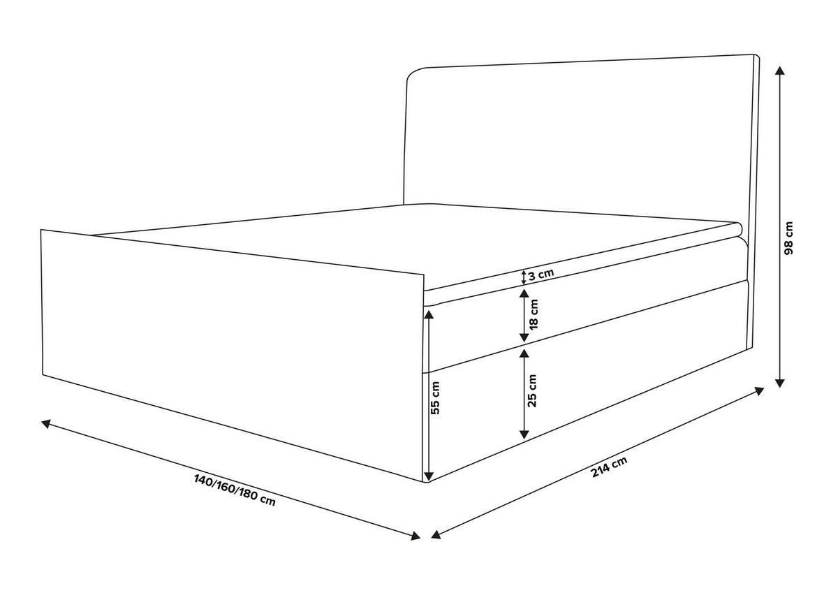 BOXBETT NATALIE mit 2 Bettkästen, 180x200, Farbe: Beige, Velourstoff, mit Bonell-Matratze inkl. Topper - Beige, Holz/Kunststoff (180/200cm) - VENASI MÖBEL