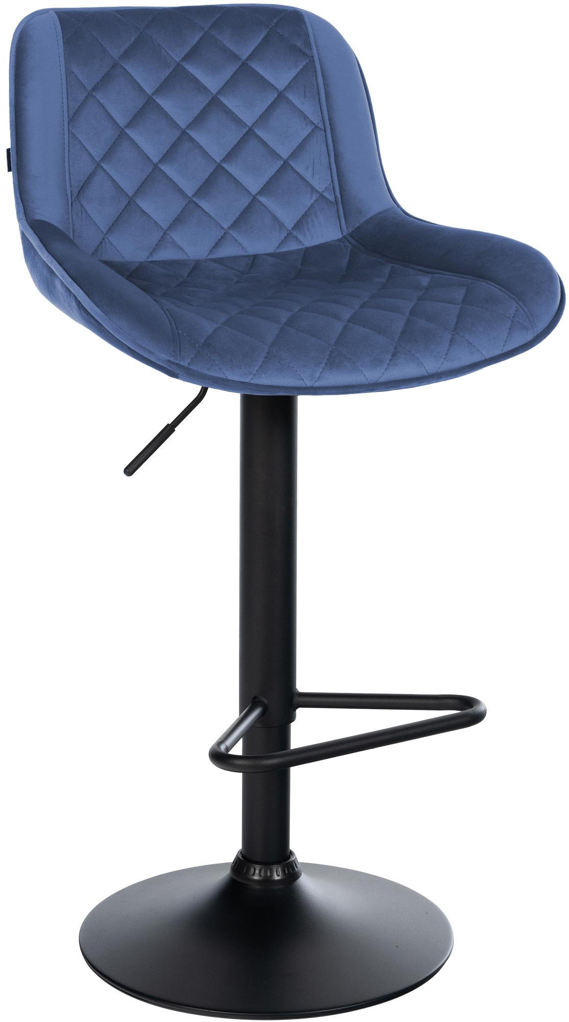 BARHOCKER Samt Blau - Blau/Schwarz, Textil/Metall (50/84/52cm) - CLP