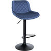 BARHOCKER Samt Blau - Blau/Schwarz, Textil/Metall (50/84/52cm) - CLP