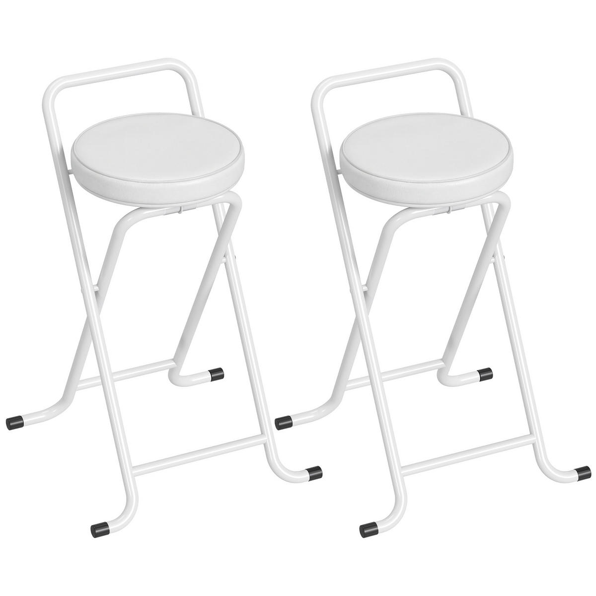 BARHOCKER 2er-Set Weiß faltbar 46/40,5/72,5 cm - Weiß, Kunststoff (46/72.5/40.5cm) - PANGIVO