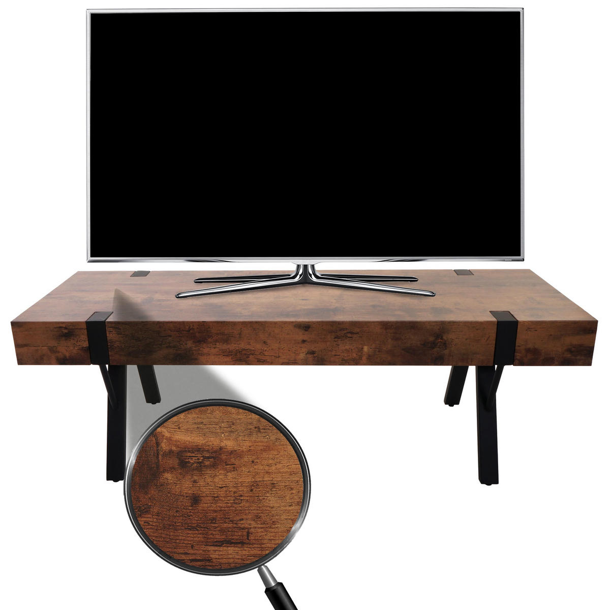 TV-RACK Eiche dunkel - Trüffeleichefarben, Holz (120/42/40cm) - MCW