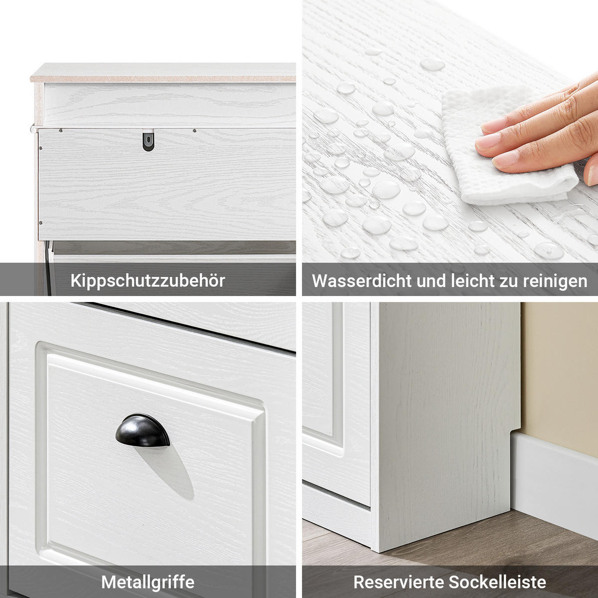 SCHUHSCHRANK Weiß - Weiß, Holzwerkstoff (103/82/23cm) - SoBuy