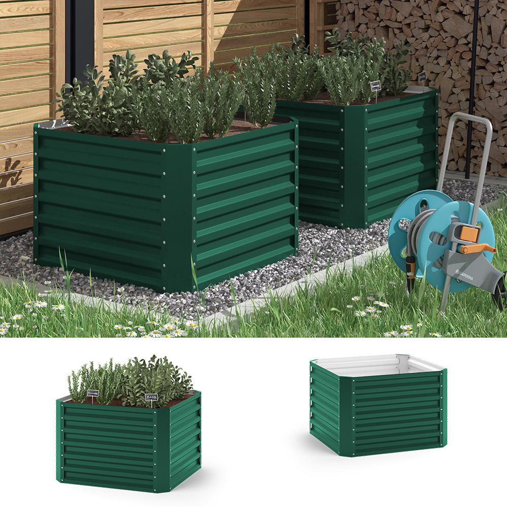 HOCHBEET Grün 90 x 90 cm - Grün, Metall (90/60/90cm) - OK-Living