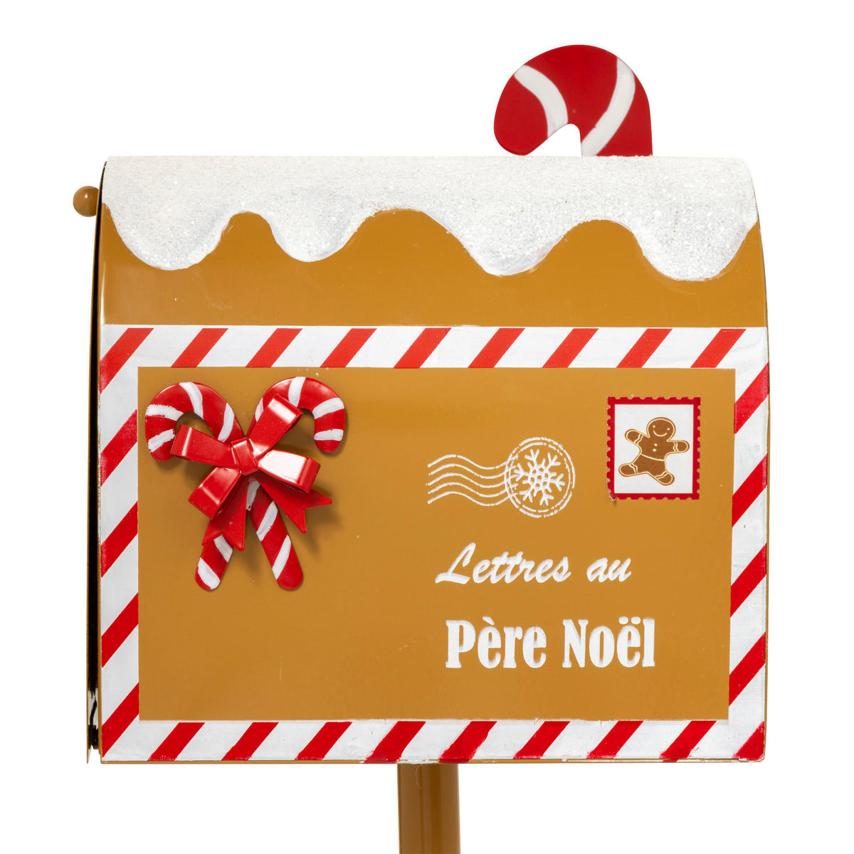 BRIEFKASTEN Metall Weihnachtsmann 32 cm auf Ständer - Goldfarben, Metall (13.5/31.5/17cm) - Atmosphera Createur d´interieur