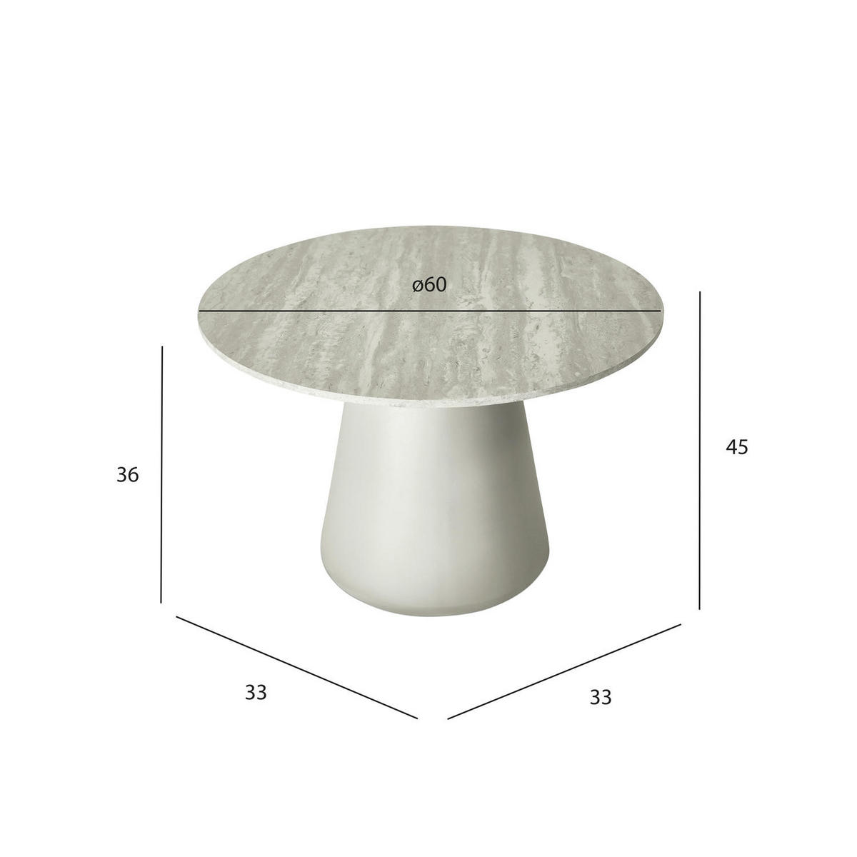 COUCHTISCH rund Grau 60/60/40 cm - Grau, Holzwerkstoff (60/60/40cm) - Furnhouse