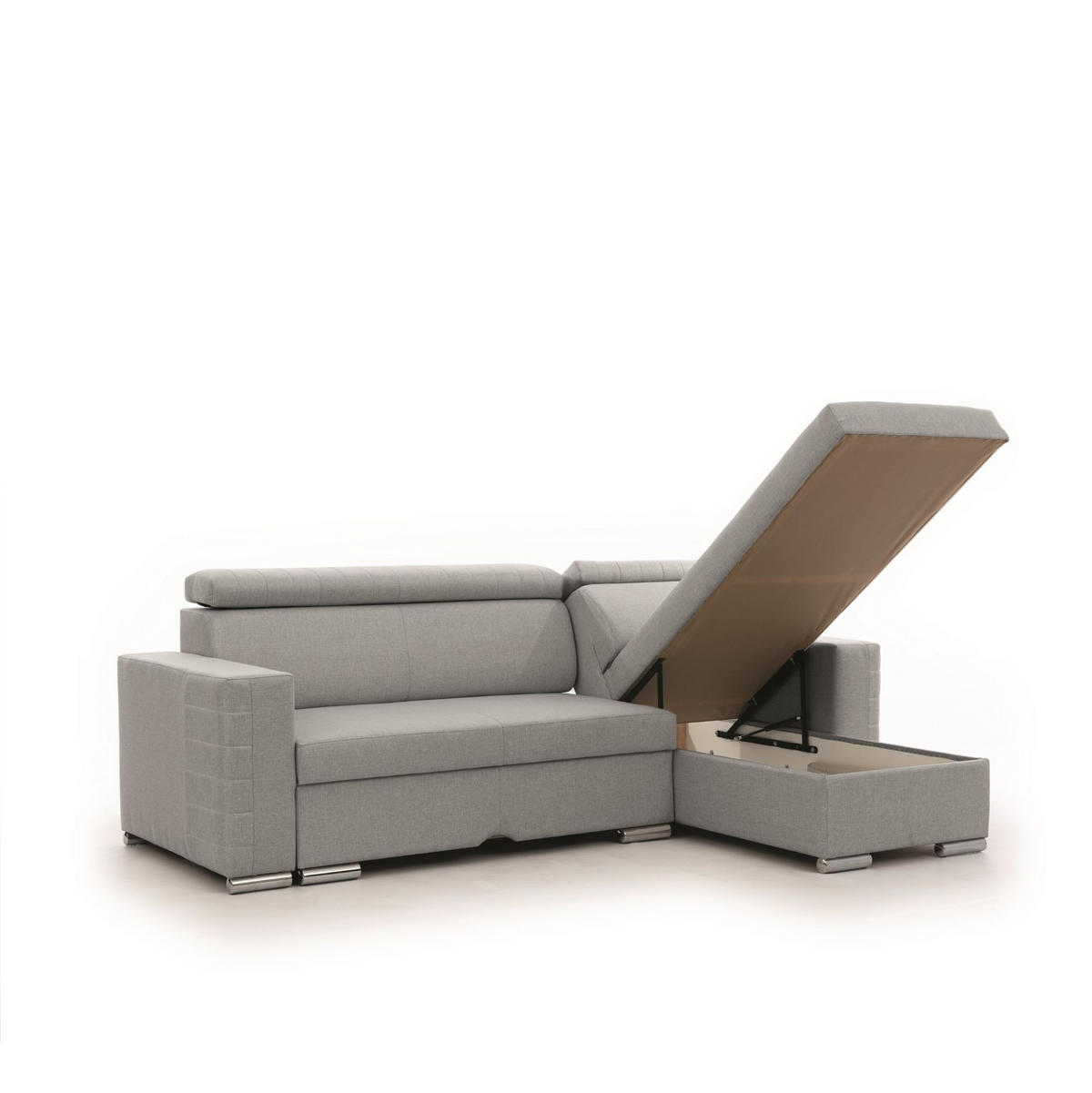 ECKSOFA Canton In Liverpool - Grau, Holzwerkstoff/Textil (260/173cm) - Fun Möbel