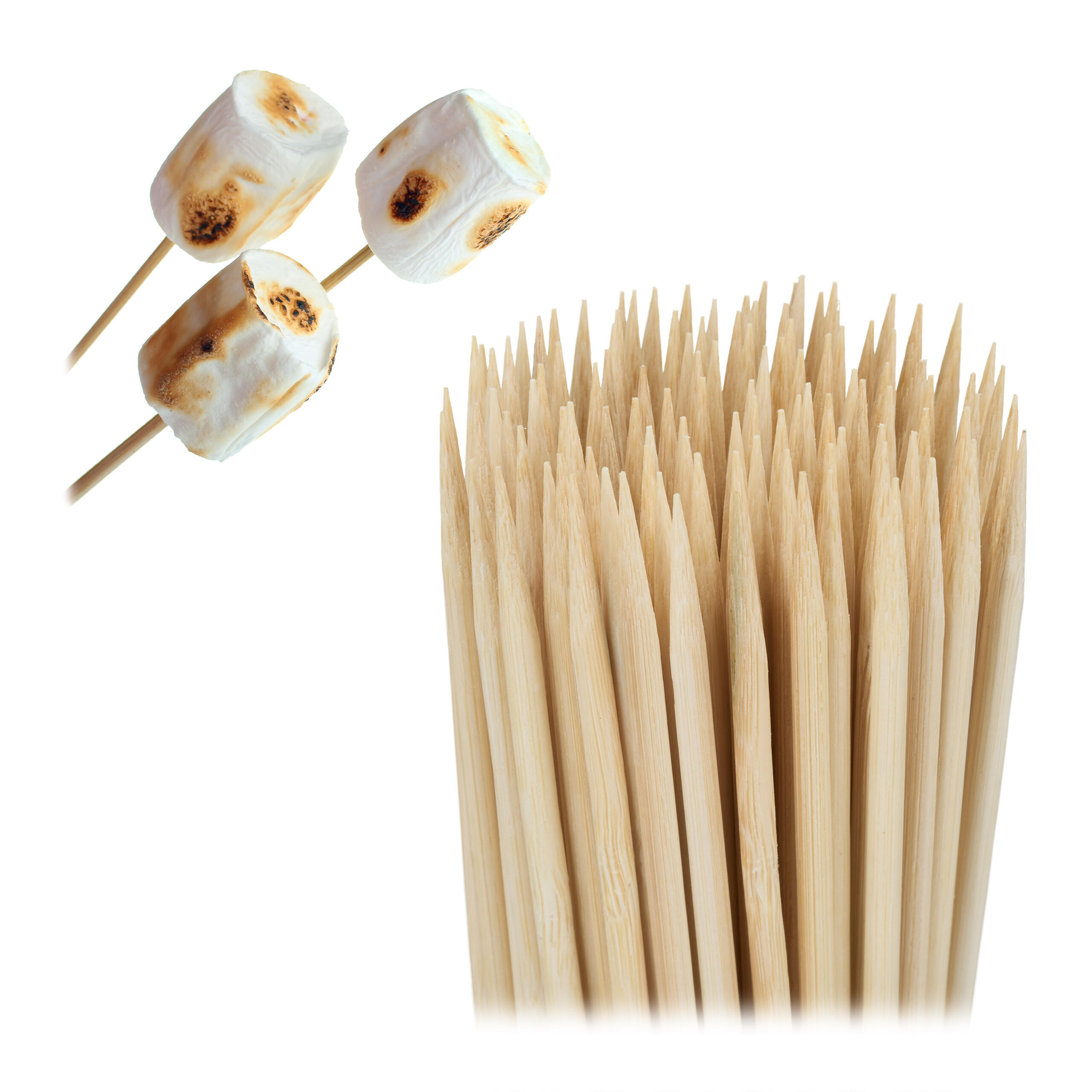 500XSCHASCHLIKSPIESSE - Hellbraun, Holz (0.4cm) - Relaxdays
