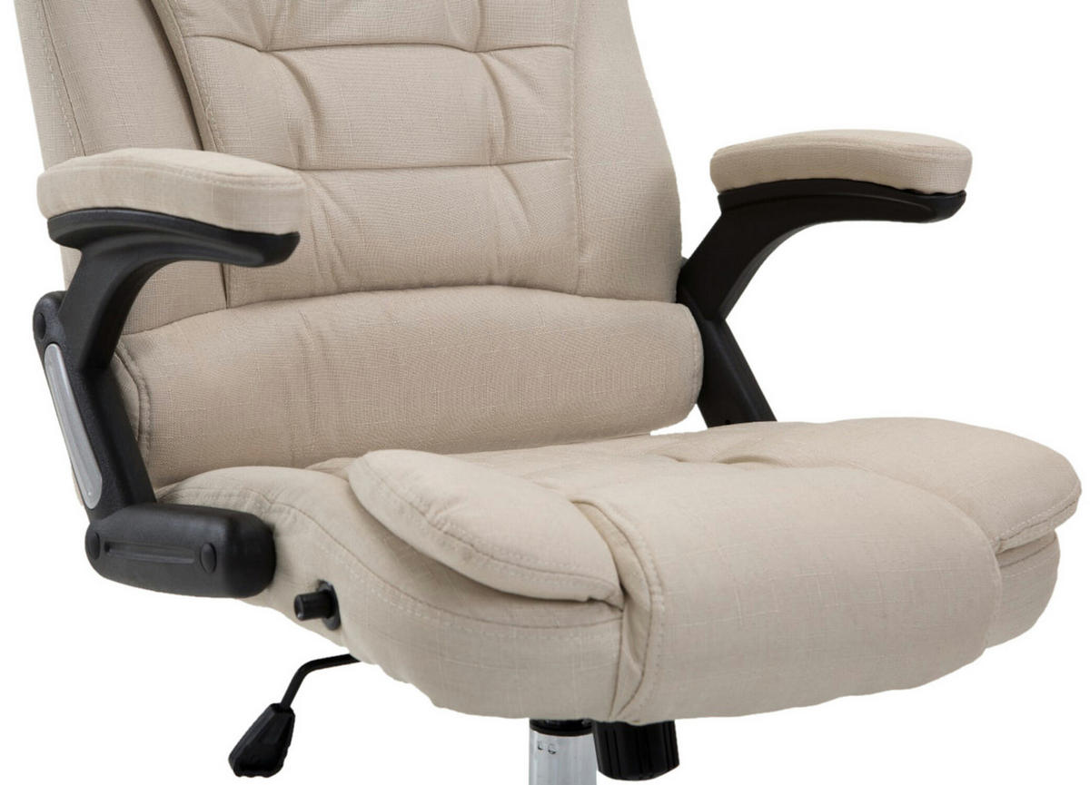 BÜROSTUHL Toronto, Stoff Creme - Creme, Textil/Metall (69/123/78cm) - TPFLiving