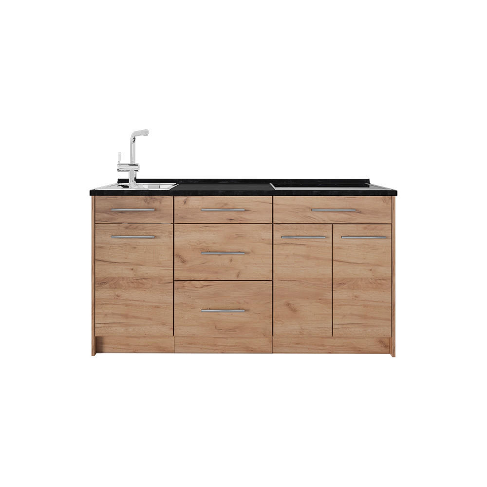KUCHYNSKÝ BLOK Fame-Line, Dub Goldkraft, 150 cm, AP Antracit - dub medový, kompozitné drevo (150/81.2/60cm) - Vicco