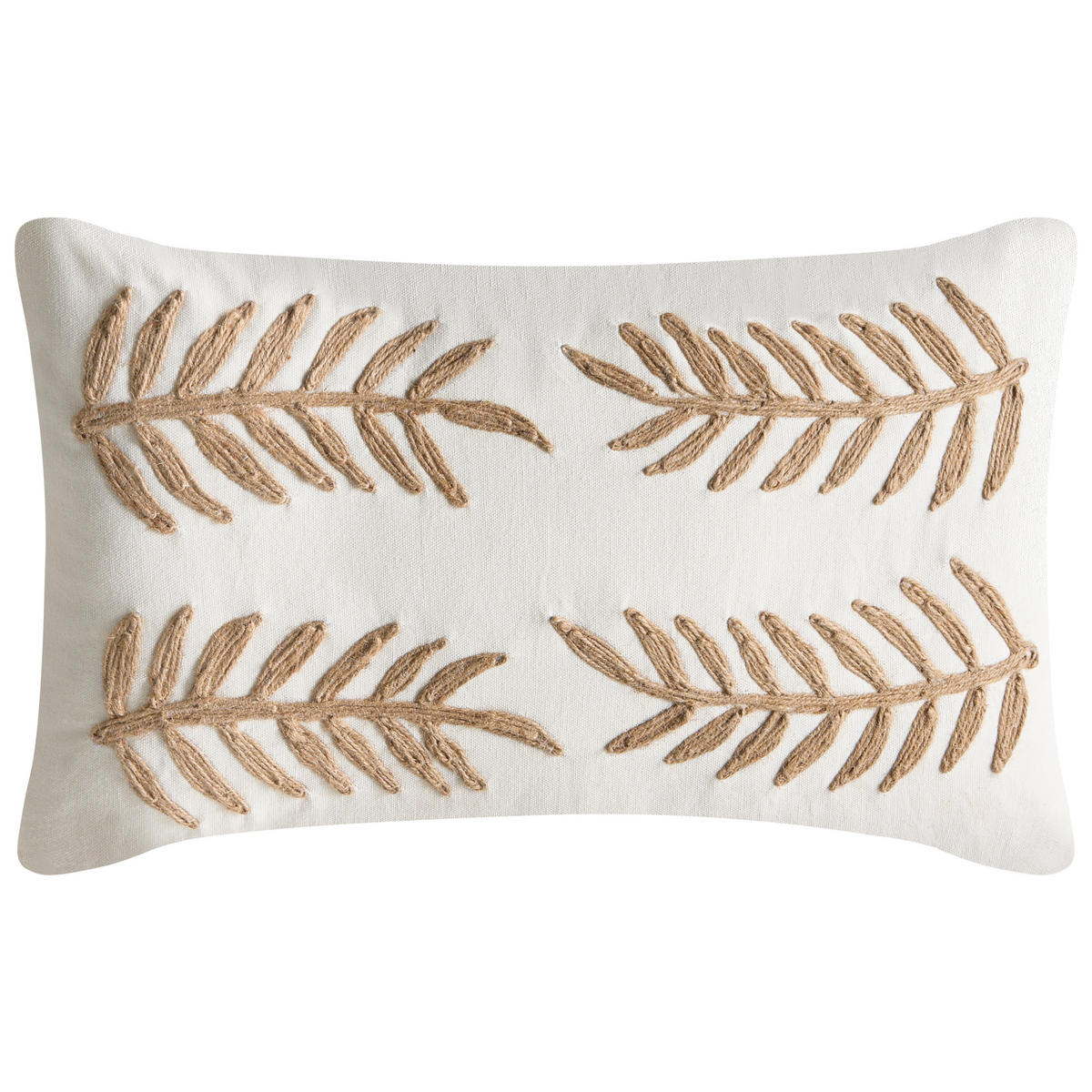 DEKOKISSEN 2er-Set Weiß 45/45 cm Garcinia - Weiß, Textil (45/45cm) - Beliani