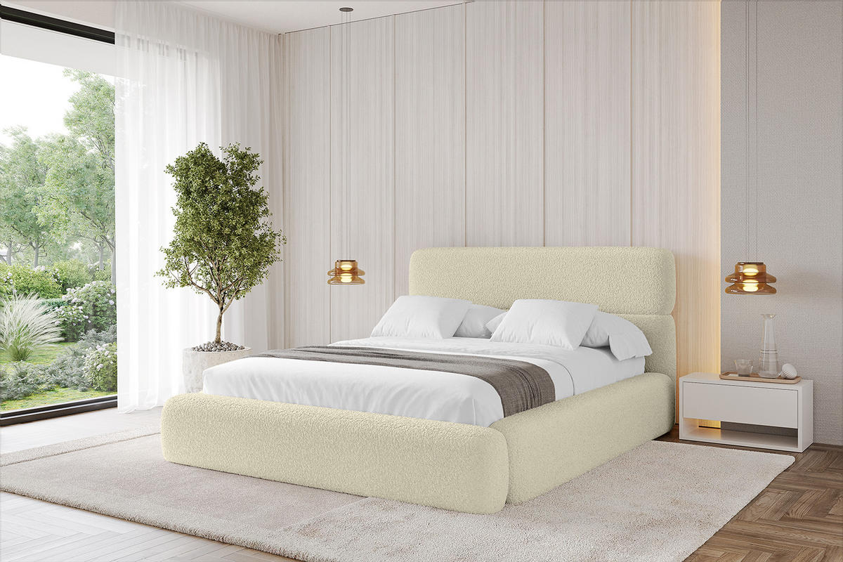 POLSTERBETT mit Bettkasten und Lattenrost, Bett mit Matratze H3/H4 - ENORA 180x200 Beige - Taupe, Holzwerkstoff/Textil (180/200cm) - ALTDECOR