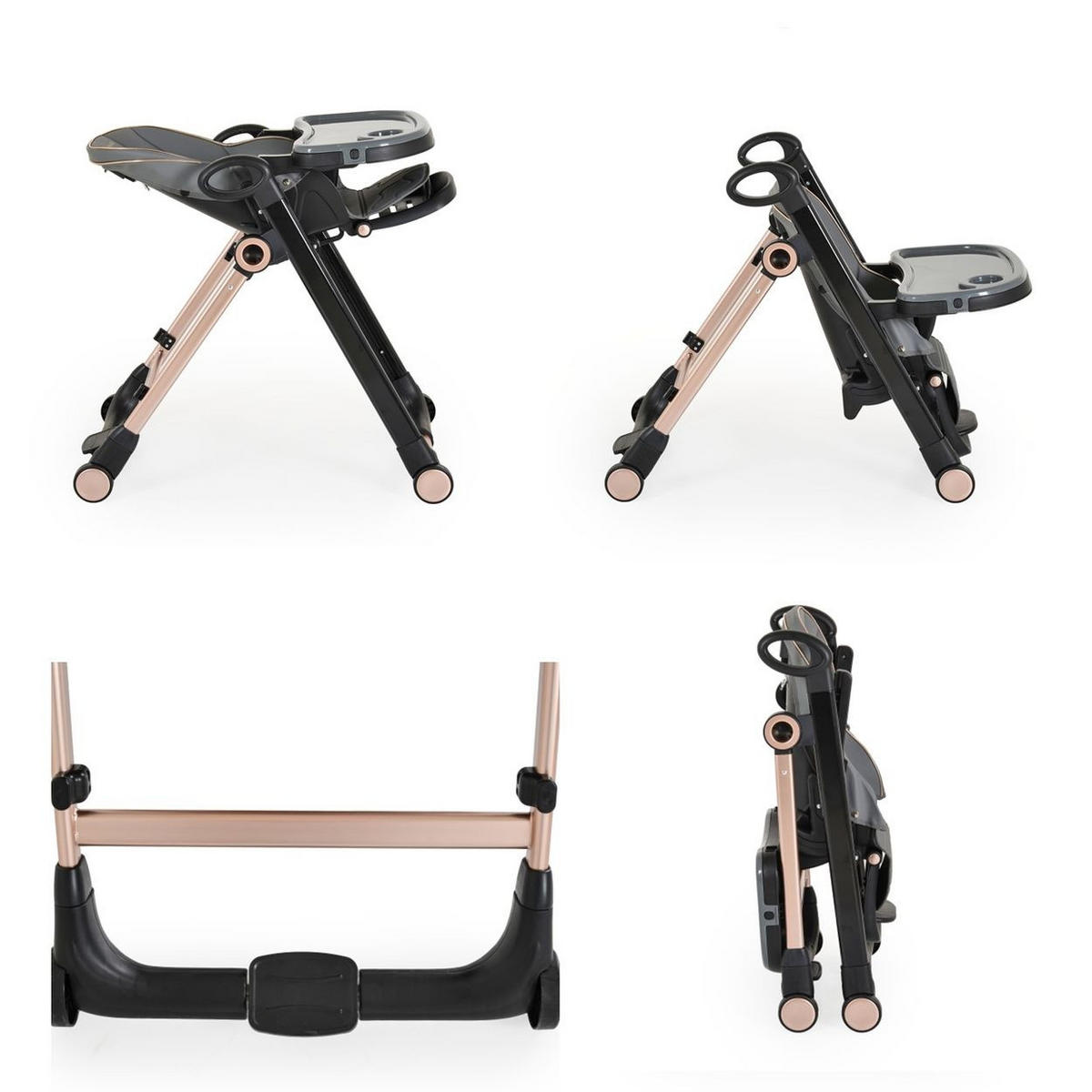 HOCHSTUHL Prime klappbar grau höhenverstellbar Räder Gurt Babyliege - Grau, Kunststoff (80/105/61cm) - Cangaroo