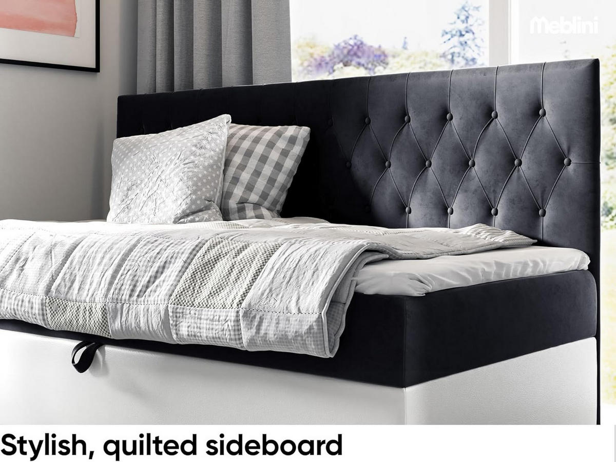 KINDERBETT FLIPPO 2 - Schwarz/Weiß, Holzwerkstoff (92/202cm) - Meblini