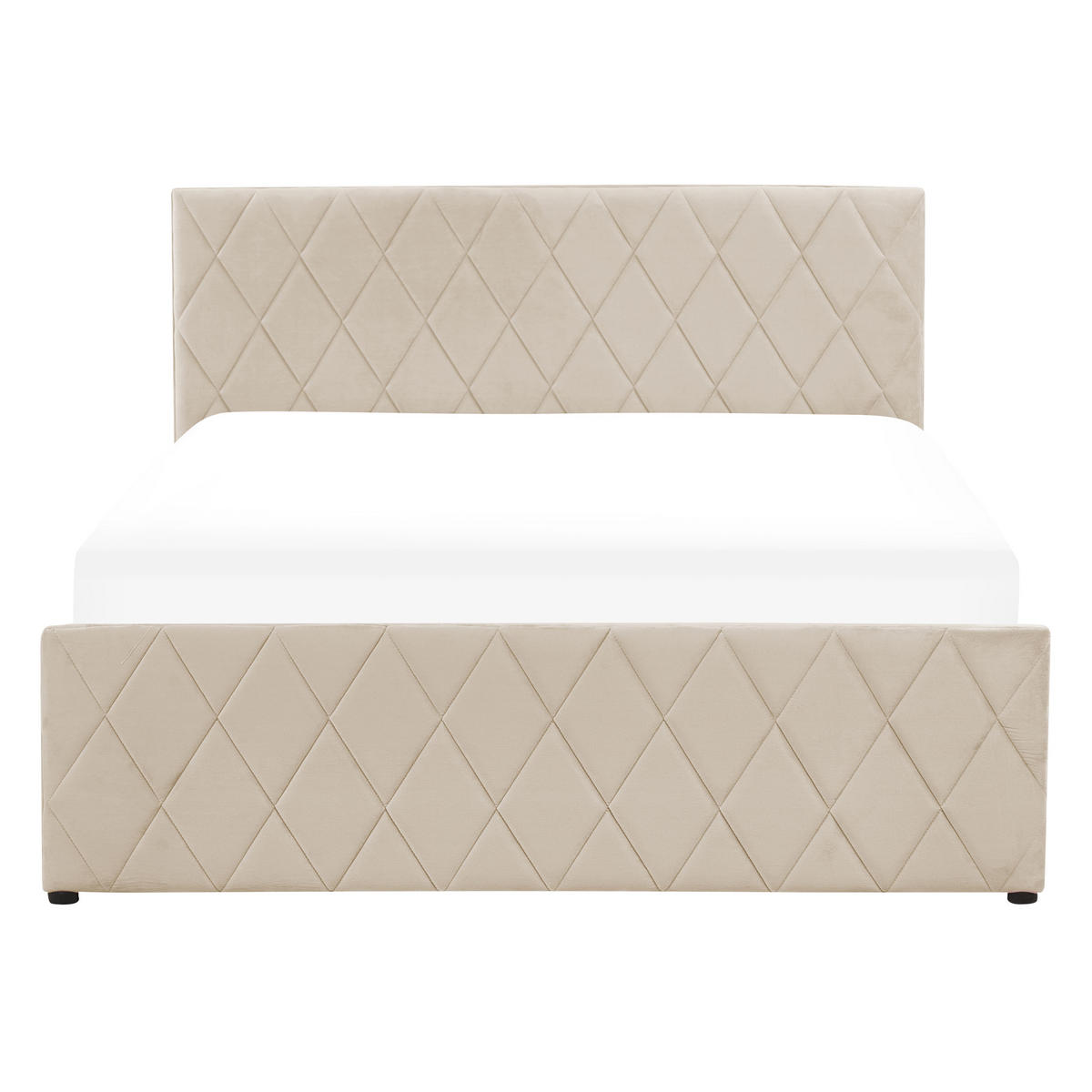 BETT mit Stauraum 140x200 cm Beige Rochefort - Beige, Textil (140/200cm) - Beliani