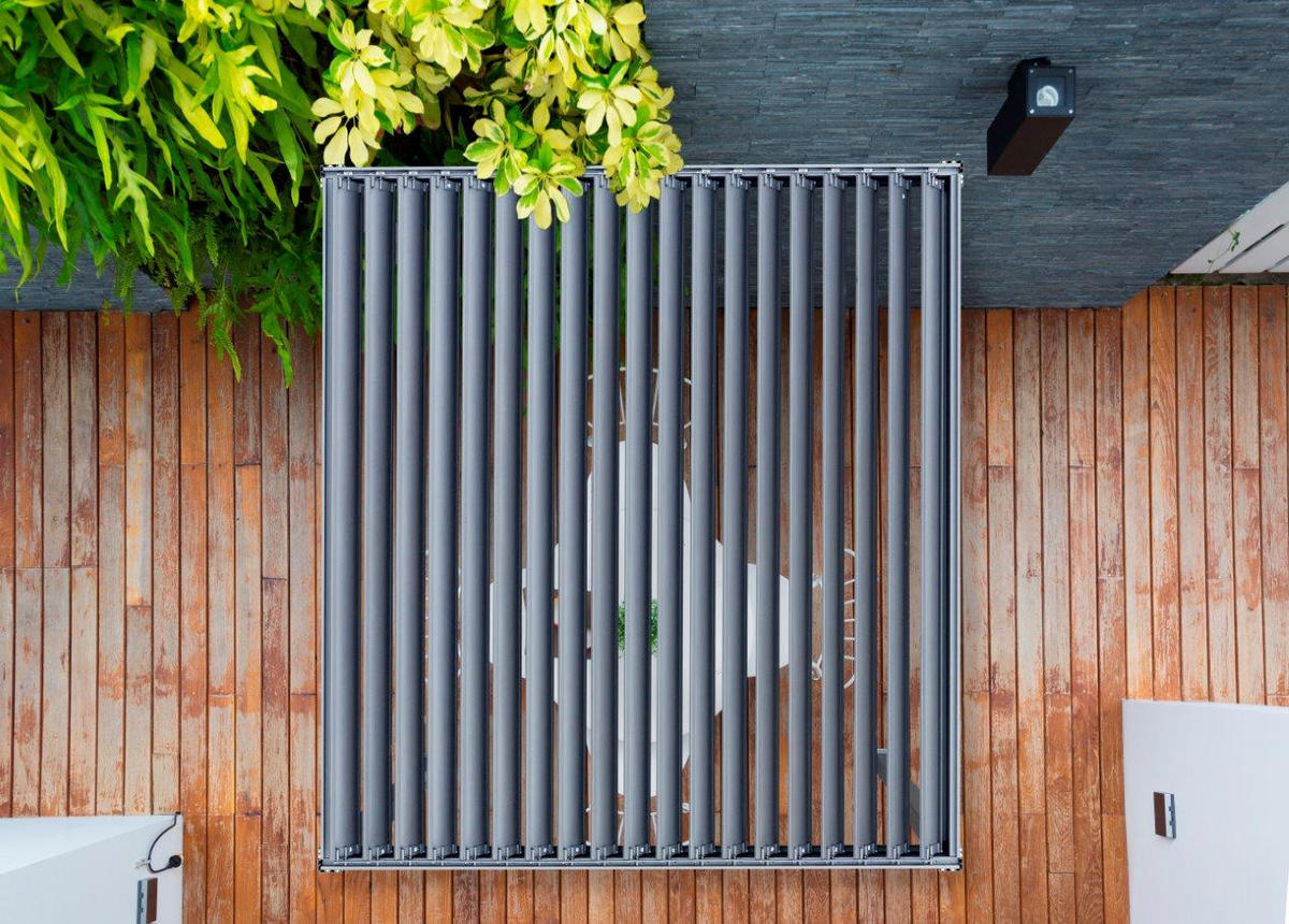 LAMELLENDACH-PERGOLA Mirador Basic 3x3 m Anthrazit Aluminium - Grau, Kunststoff (300/240/300cm) - Green Spirit