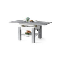 COUCHTISCH quadratisch aufklappbar höhenverstellbar 70/75/69 cm - Hellgrau/Weiß, Holzwerkstoff (75/70/57cm) - designimpex