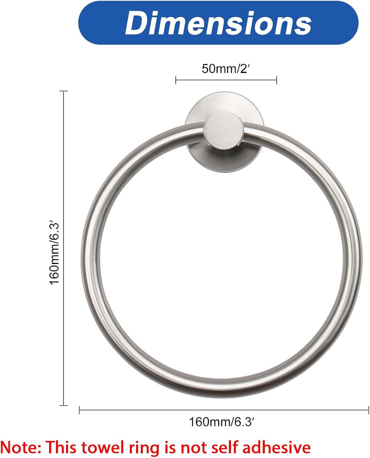 HANDTUCHHALTER – Silber – Zweiteiliges Set – Durchmesser 16 cm - Silberfarben, Metall (16/6.5/16cm)