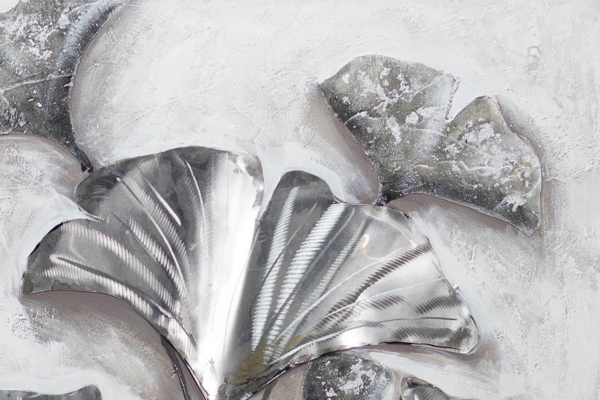 ACRYLBILD HANDGEMALT 80/80 cm - Weiß/Grau, Holz/Textil (1.7/80cm) - KUNSTLOFT