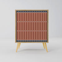 SIDEBOARD HYPNOTIC GATE, Eichefarben, 57,5x42x75,5 cm, Goldfarbene Metallfüße - Eichefarben/Goldfarben, Holzwerkstoff/Metall (57.5/75.5/42cm) - SpaceRebels