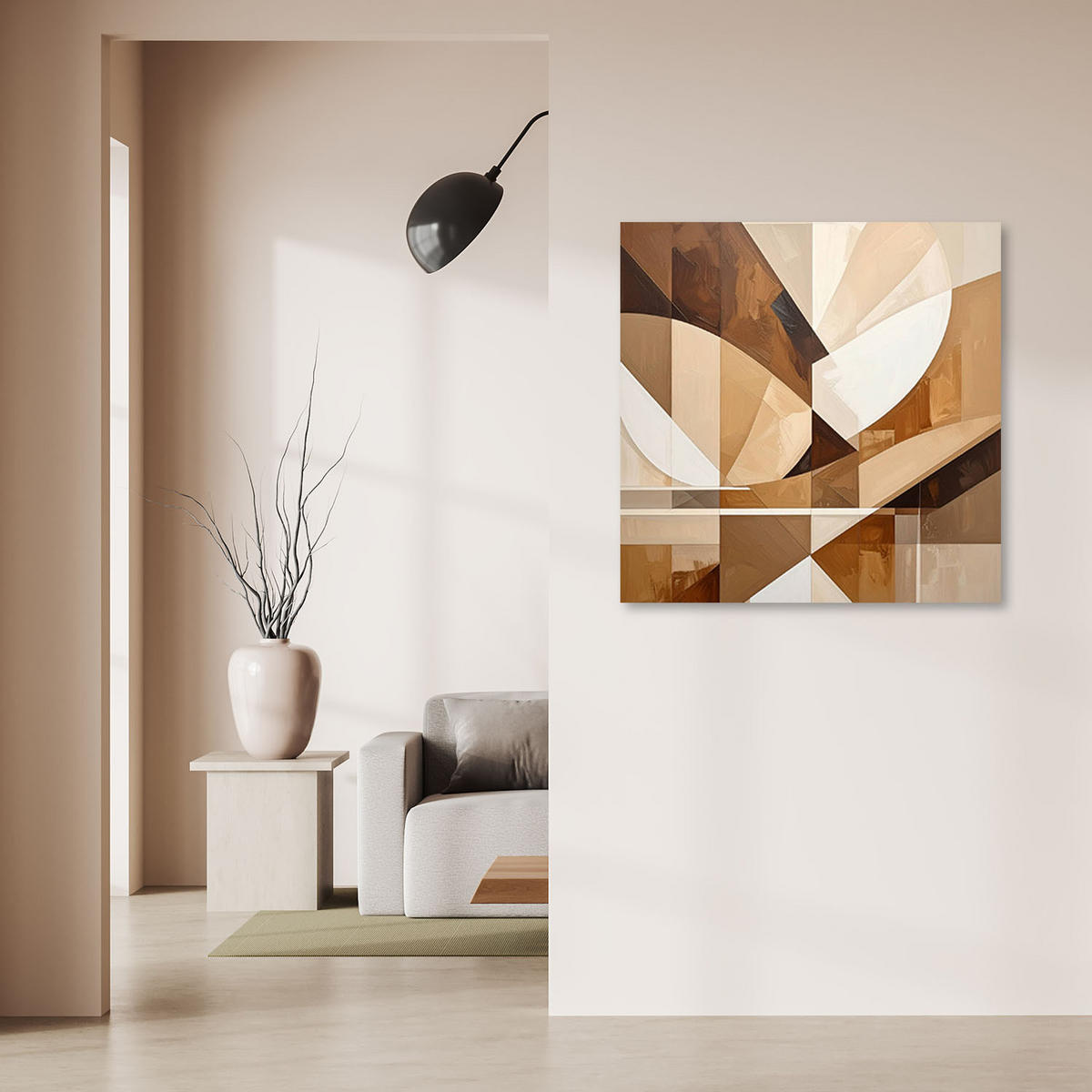 LEINWANDBILD 3D und geometrisch 40x40cm - Beige, Textil (40/40cm) - Feeby