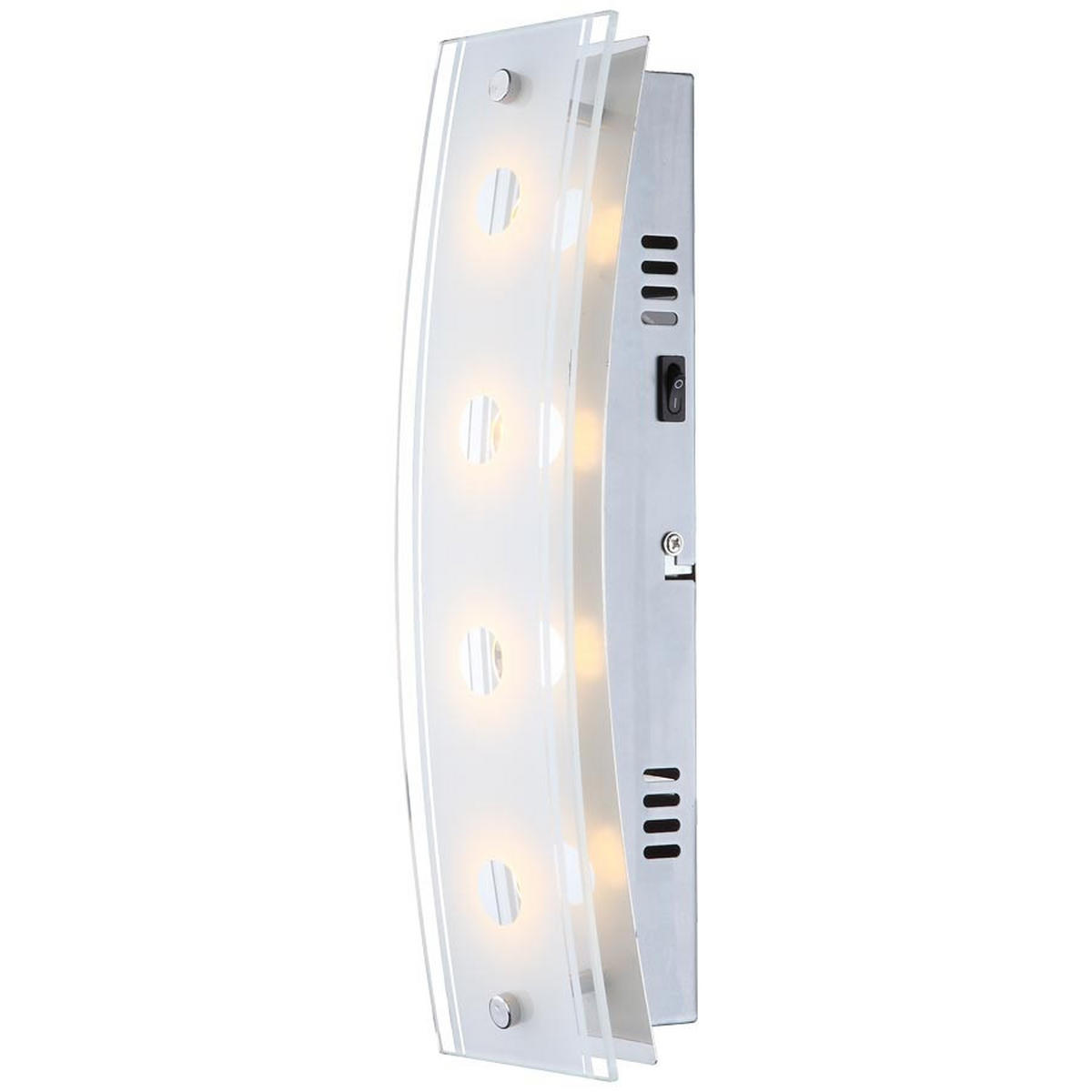 LED WANDLEUCHTE KADIRA Silber Glas satiniert - Silberfarben, Glas (9/6.5/33cm) - Globo Lighting
