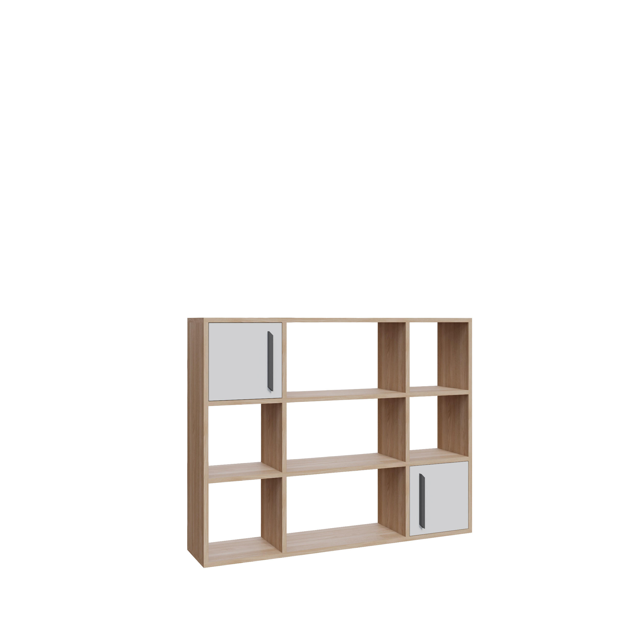 BÜCHERREGAL Randall Eiche Weiss - Eichefarben/Weiß, Holzwerkstoff (25.4/94/120cm) - Decorotika